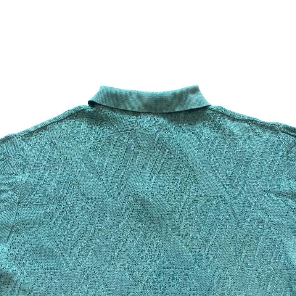 St Croix Knits Men's Teal Textured Knit‎ Polo Shirt Size XL Made in USA - Picture 6 of 8